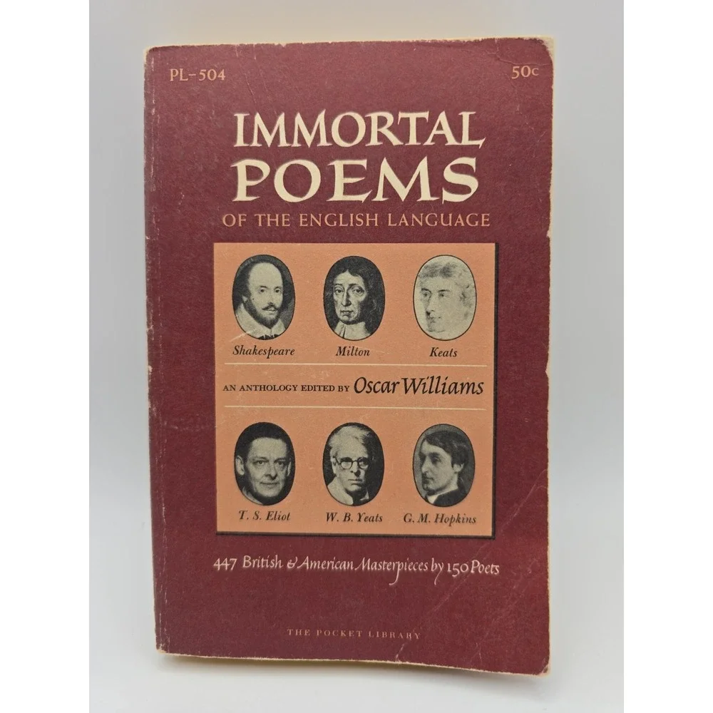 1959 Pocket Library Immortal Poems of  English Language Oscar Williams Editor